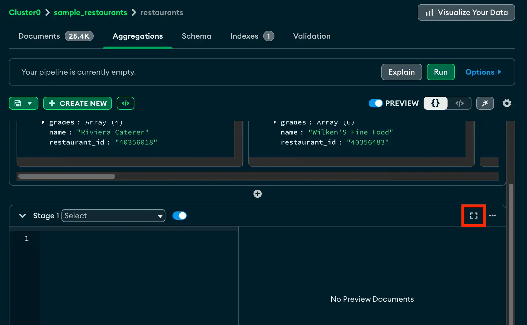 选择焦点模式按钮
